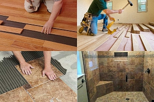 实木地板、Vinyl Plank Floor 安装, 磁砖铺设